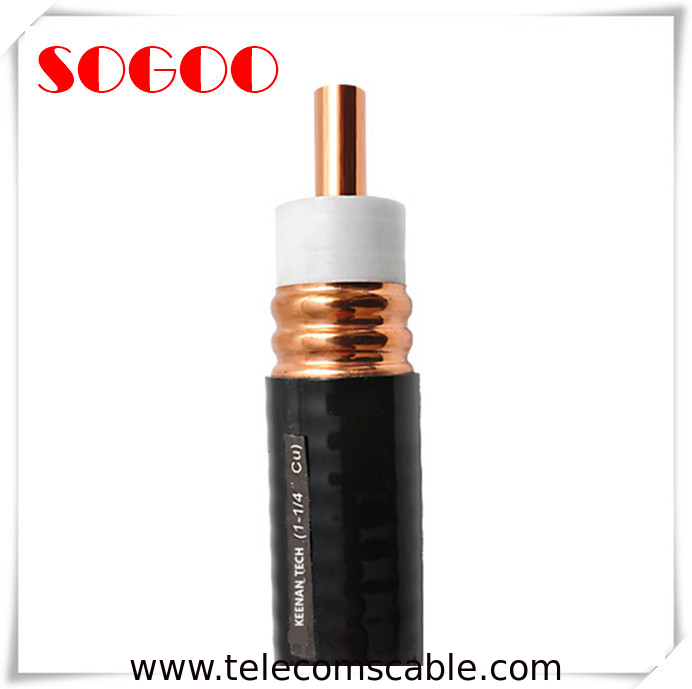 50Ohm Corrugated Tube RF Feeder Cable 1 - 1/4" Coaxial Feeder Cable Copper Conductor